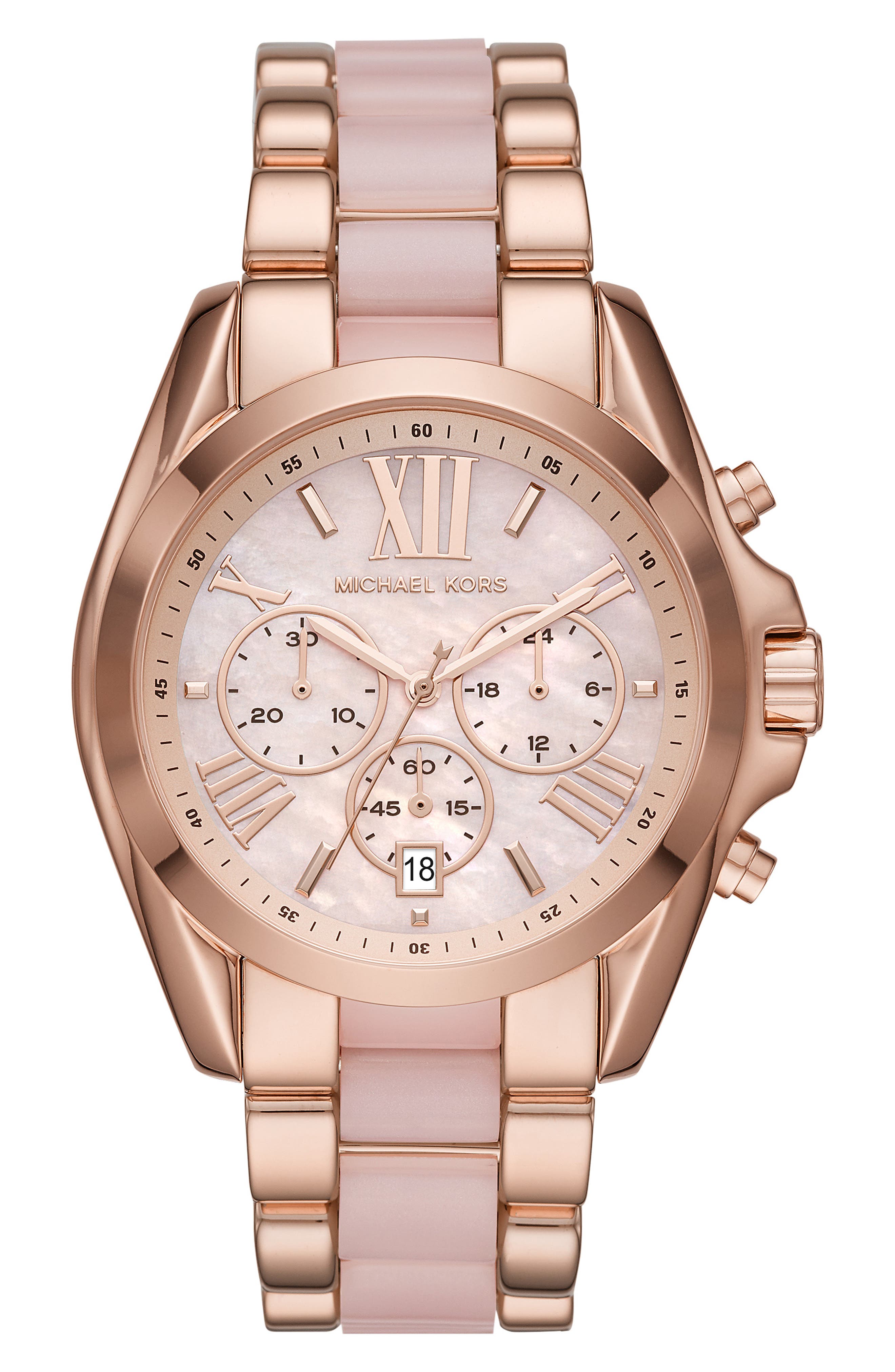 michael kors rose gold and pink watch