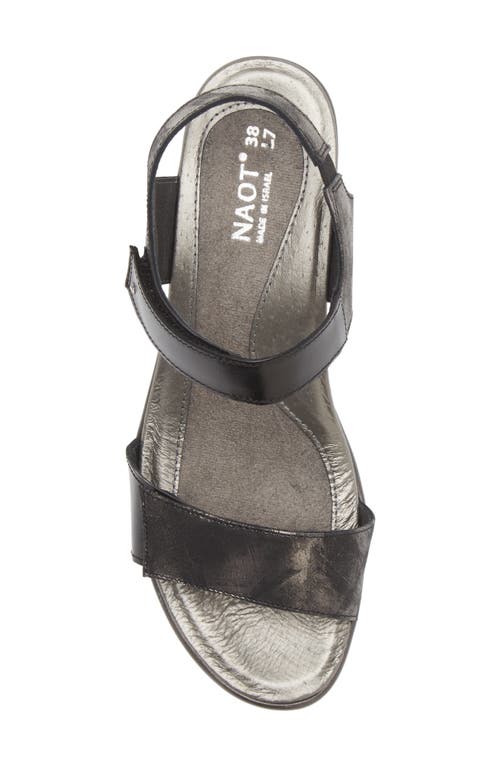 Shop Naot Extant Sandal In Metallic Onyx/black Madras