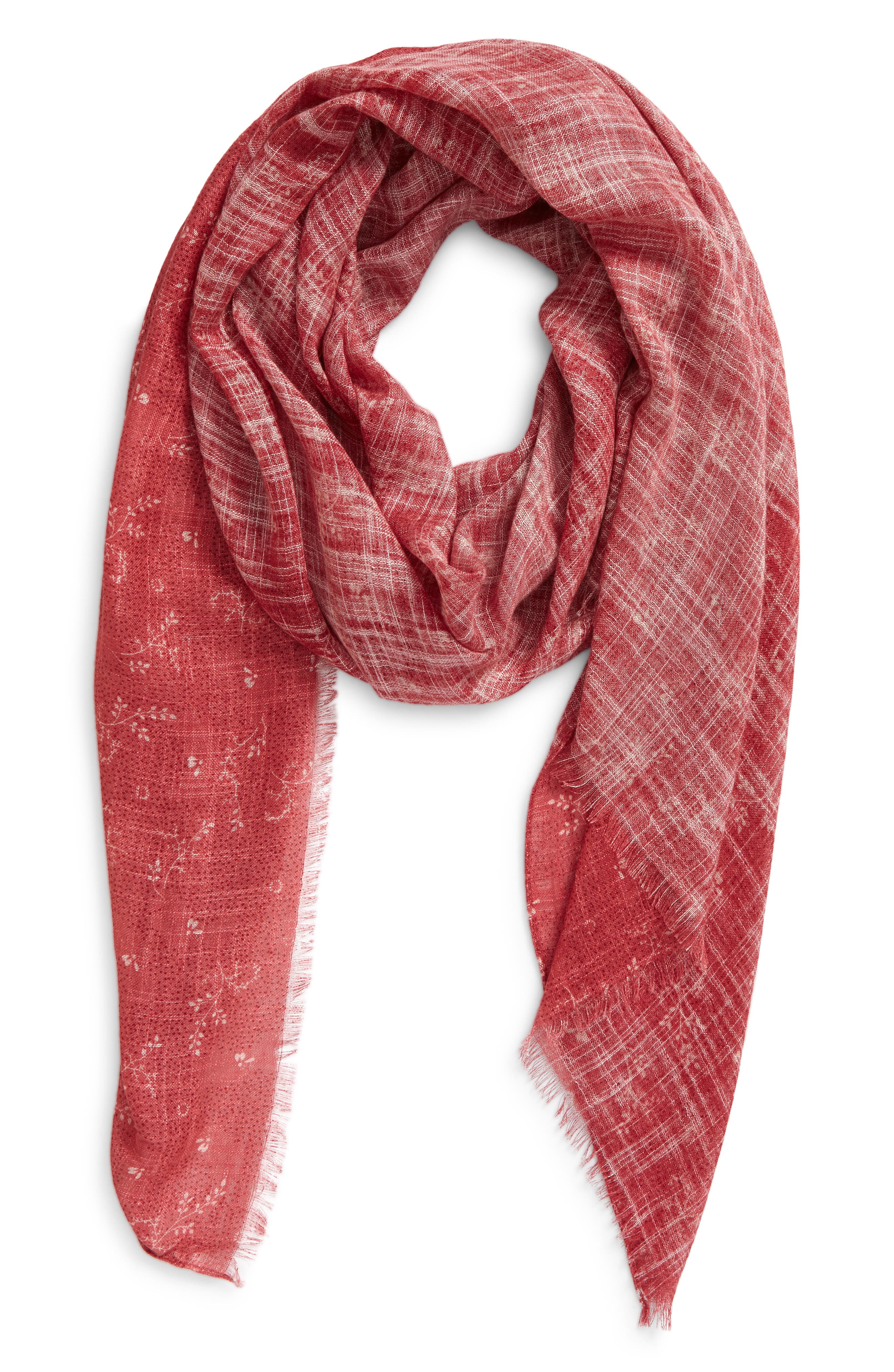 pink red scarf