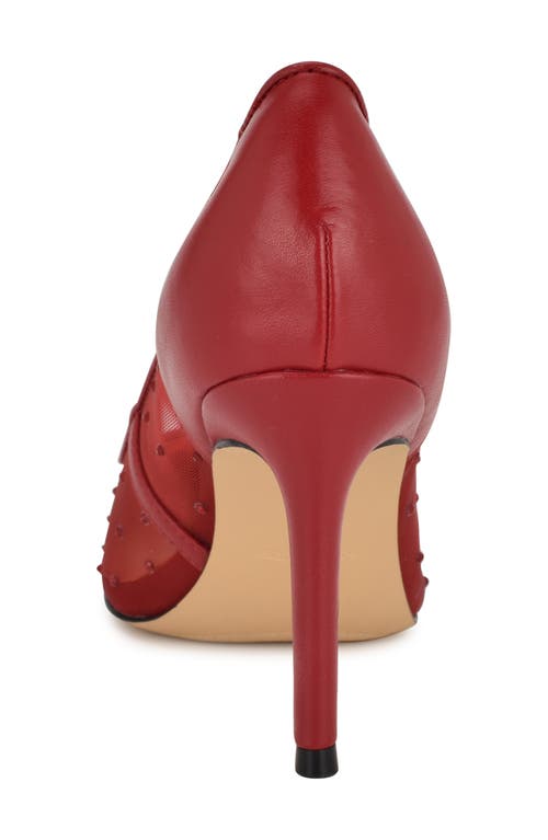 Nine West Exxtra Pointed Toe Pump In Red Mesh