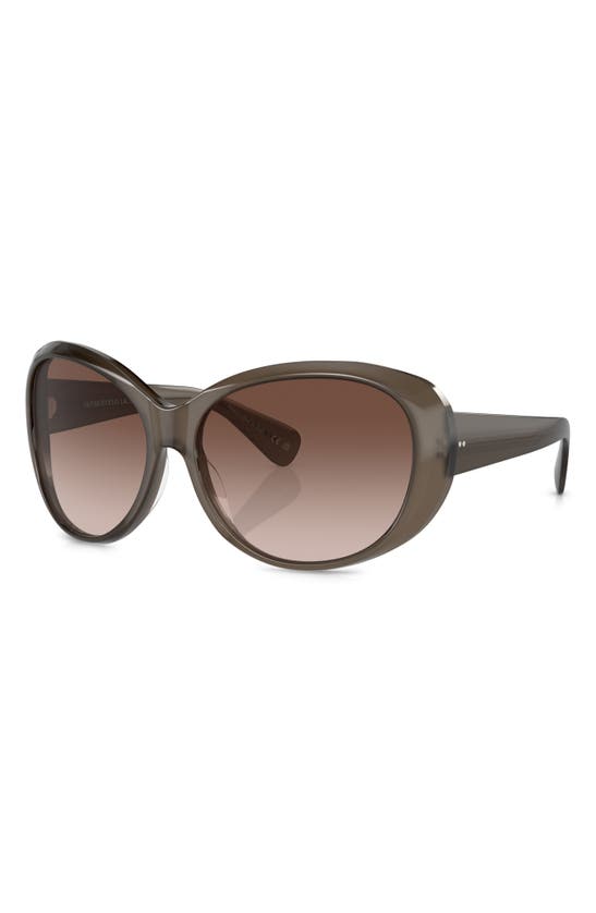 Oliver Peoples Maridan 62mm Oversize Round Sunglasses In Taupe