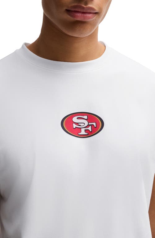 Shop Hugo Boss Boss X Nfl Stretch Cotton Graphic T-shirt In San Francisco 49ers - White