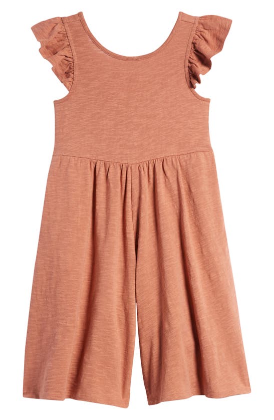 Shop Tucker + Tate Kids' Flutter Sleeve Cotton Romper In Coral Cedar