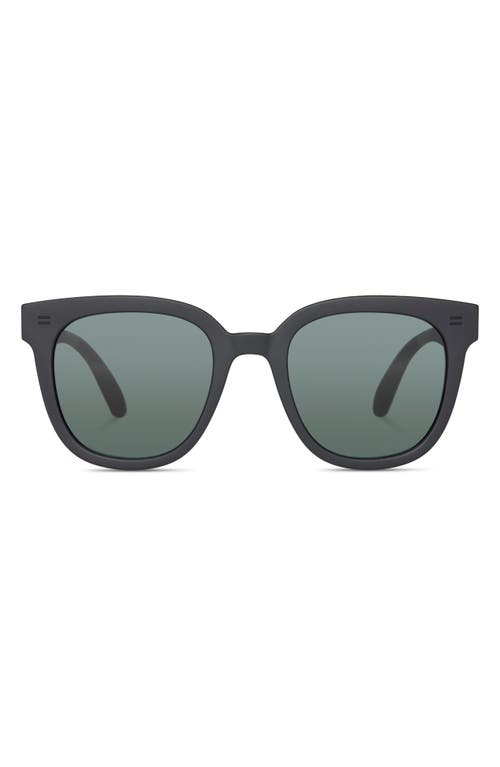 Toms Juniper 54mm Round Sunglasses In Matte Black W/green Grey