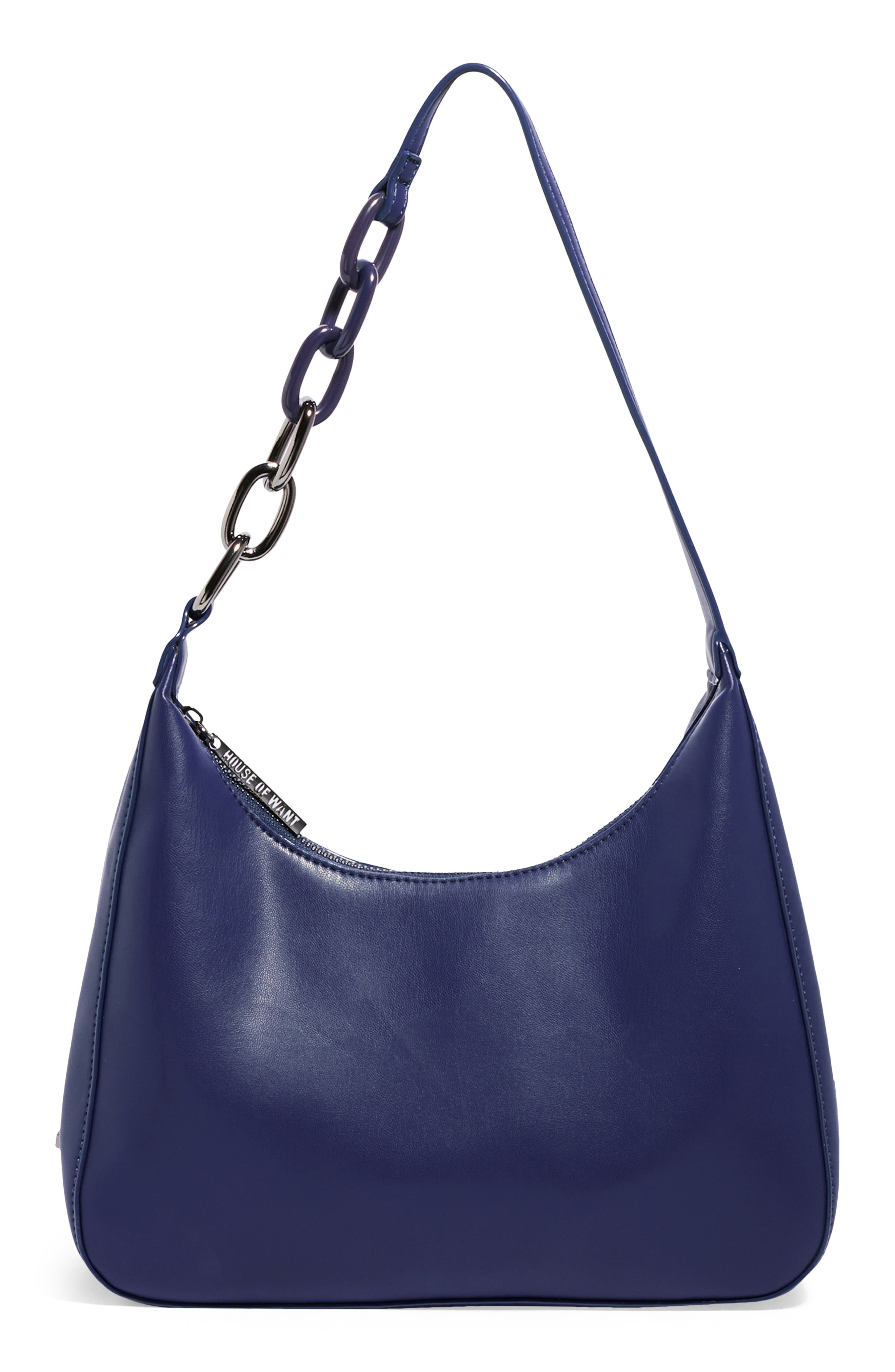 navy shoulder bag womens