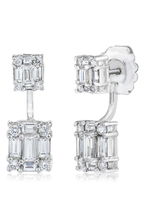 Clarity Dual Cube Diamond Ear Jackets in 18Kwg