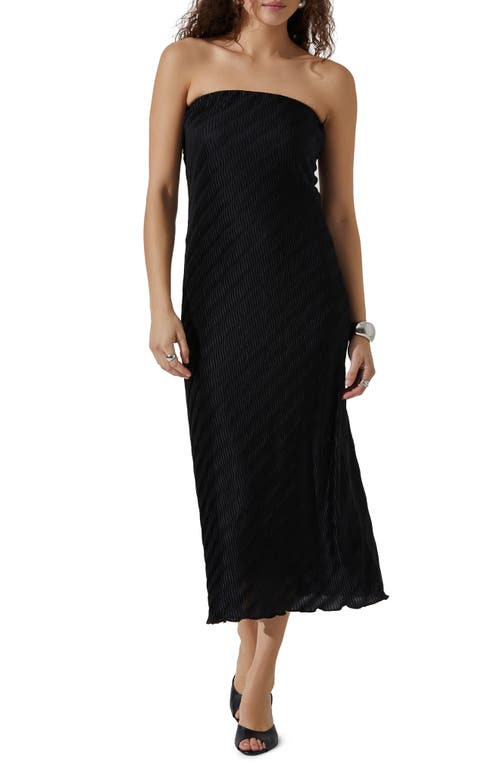 ASTR the Label Plissé Strapless Midi Dress at Nordstrom,