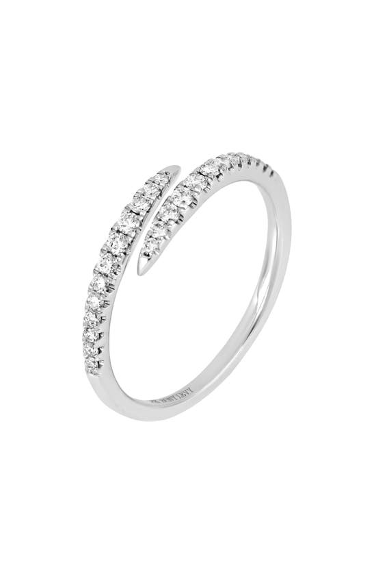 Bardot Diamond Coil Bypass Ring In 18k White Gold