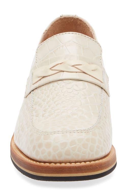 Shop Our Legacy Nakano Croc Embossed Leather Loafer In Vanilla Croc Bull Hide