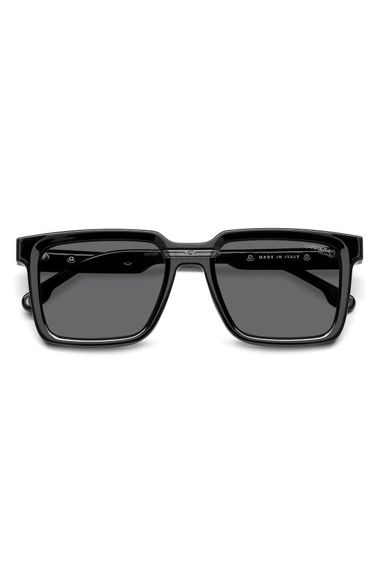 Shop Carrera Eyewear Victory 54mm Polarized Rectangular Sunglasses In Black/ Gray Polar