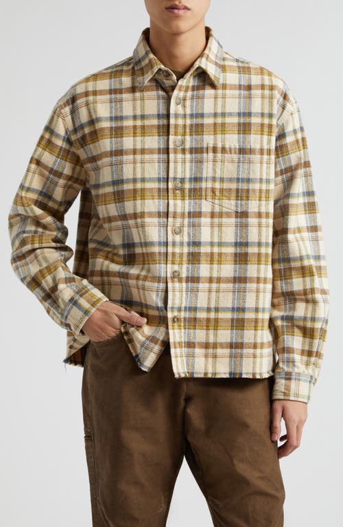 John Elliott Hemi Oversize Plaid Flannel Button-Up Shirt Highland at Nordstrom,