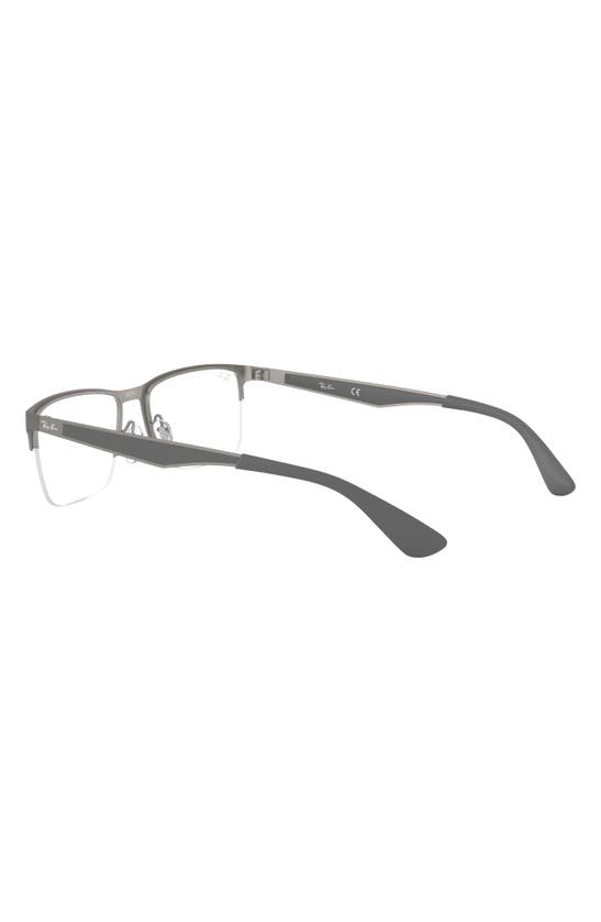 Shop Ray Ban 56mm Rectangle Semi Rimless Optical Glasses In Matte Gunmetal