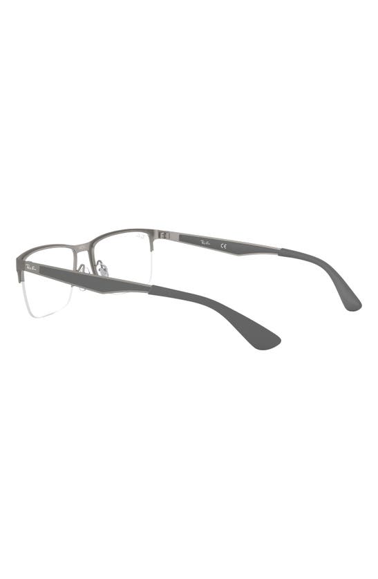 Shop Ray Ban Ray-ban 54mm Semi Rimless Rectangular Optical Glasses In Matte Gunmetal