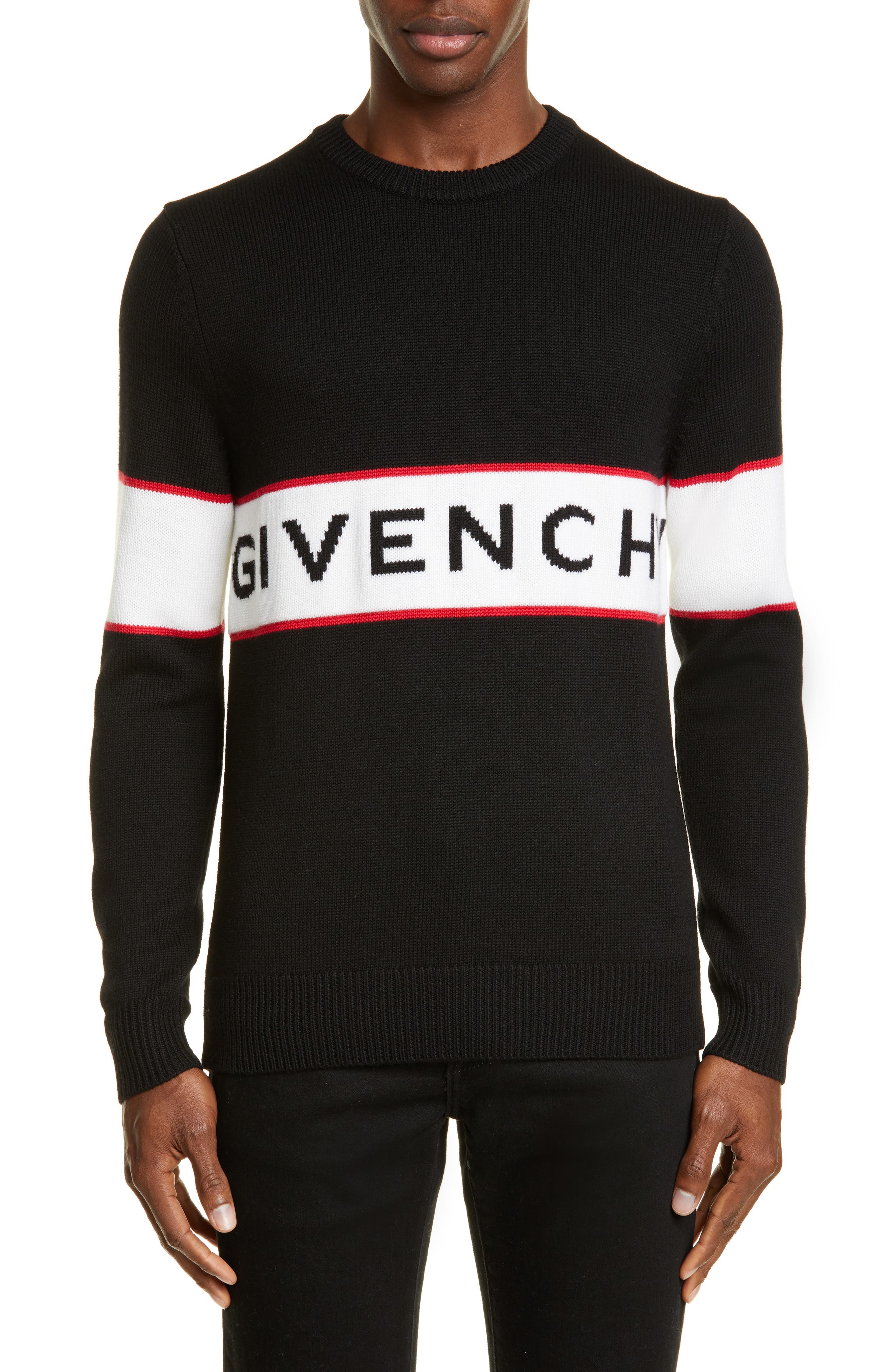 Givenchy Logo Stripe Wool Sweater 