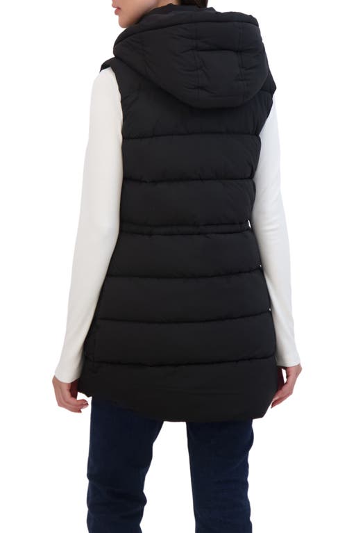 Sebby Hooded Puffer Vest In Black