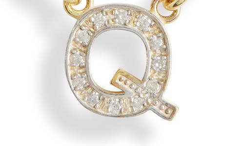 Meshmerise Diamond Initial Charm Paper Clip Chain Necklace In Yellow-q