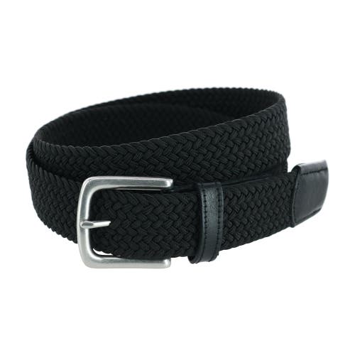 Shop Trafalgar Riverside Big And Tall Solid Stretch Weave Belt In Black