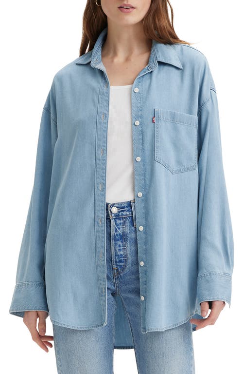 Shop Levi's Lola Oversize Denim Button-up Shirt In Hip To Be Square 4