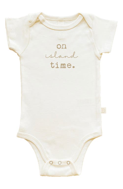 Tenth & Pine Island Time Organic Cotton Bodysuit Natural at Nordstrom,