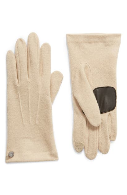 Click to view more detailed imagery on our partner's website Echo Wool & Cashmere Blend Water Repellent Touchscreen Gloves In Oatmeal