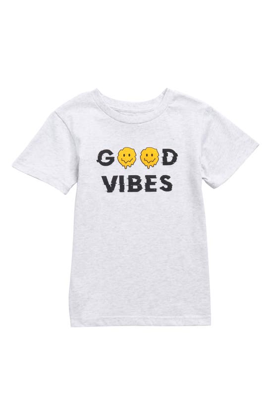 Dot Australia Kids' Good Vibes Cotton Graphic Tee In Grey Marle