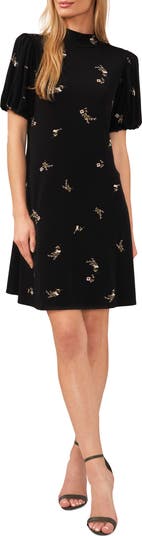 CeCe Floral Puff Sleeve Shift Dress Nordstrom