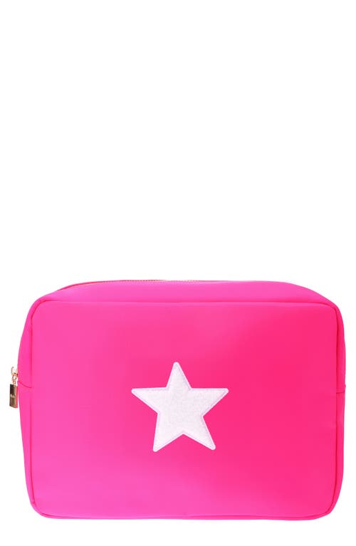Extra Large Star Cosmetic Bag in Hot Pink