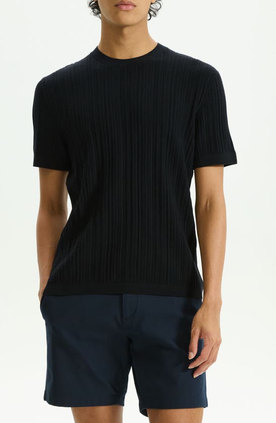 Shop Theory Damian Rib Crewneck T-shirt In Black