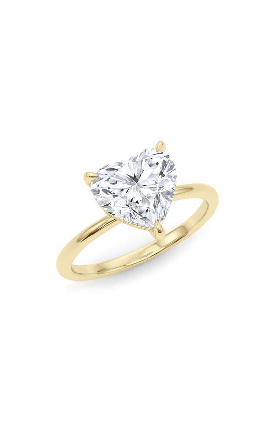 Shop Hautecarat 18k White Gold Heart Cut Lab Created Diamond Engagement Ring In 18k Yellow Gold