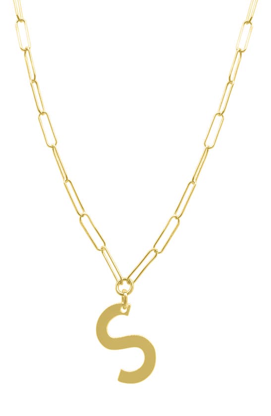 Adornia 14k Yellow Gold Plated Sterling Silver Initial Necklace In Gold - S