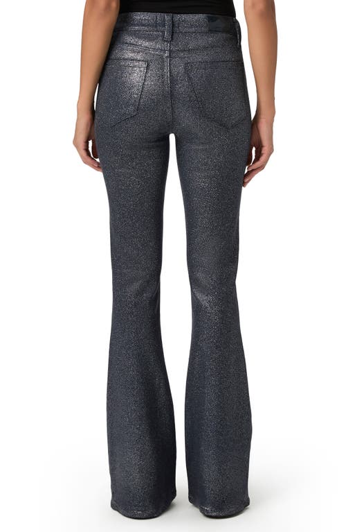 Shop Paige Lou Lou Glitter Coated High Waist Flare Pants In Glitter Luxe Coating