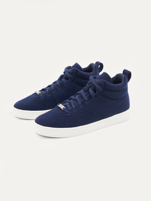 Gobi Mongolian Cashmere Cashmere High-top Sneakers In Navy