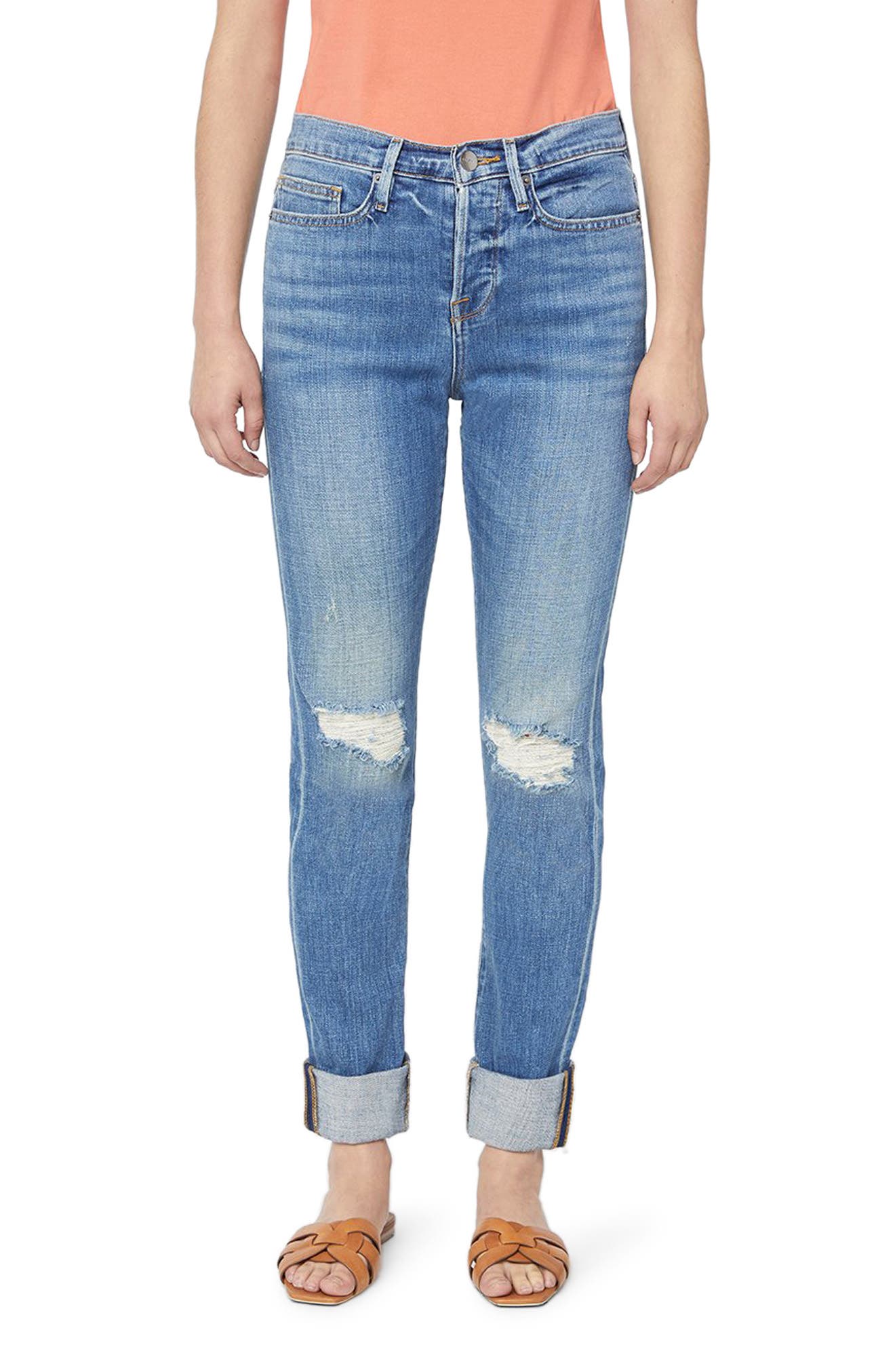 straight leg boyfriend jeans