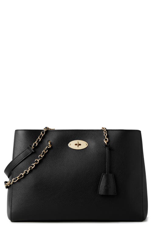 Mulberry Small Leather Lily Chain Tote Bag In Black