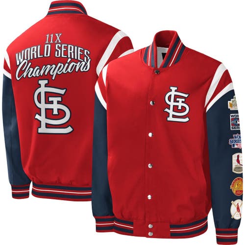Men's G-III Sports by Carl Banks Red St. Louis Cardinals Title Holder Full-Snap Varsity Jacket