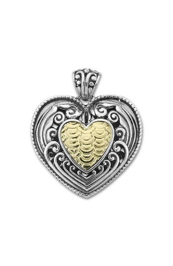 Samuel B. 18k Yellow Gold & Sterling Silver Heart Pendant In Silver/gold