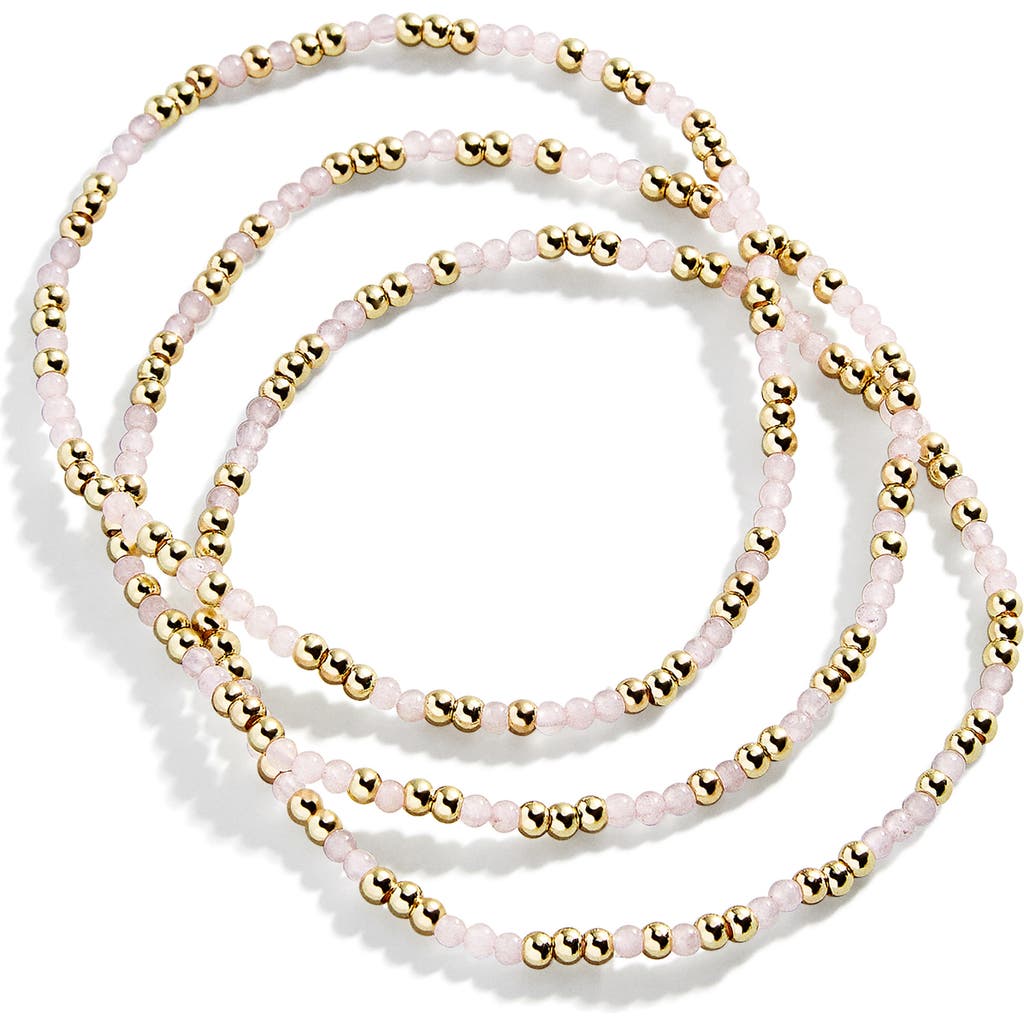 Baublebar Sadie Set Of 3 Semiprecious Bead Stretch Bracelets In Gold