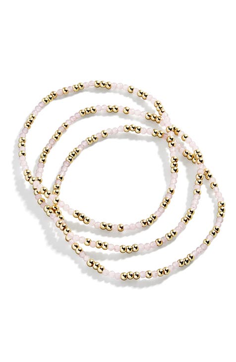 Sadie Set of 3 Semiprecious Bead Stretch Bracelets