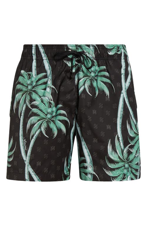 Amiri Palm Swim Trunk In Black