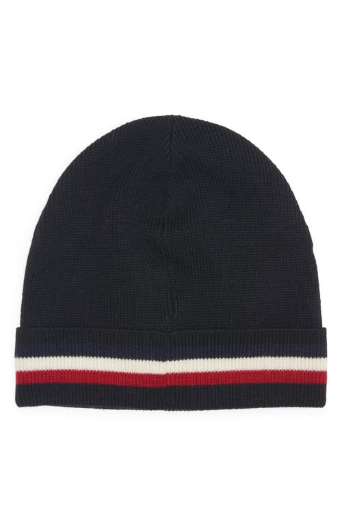 MONCLER MONCLER TRICOLOR STRIPE RIBBED WOOL BEANIE