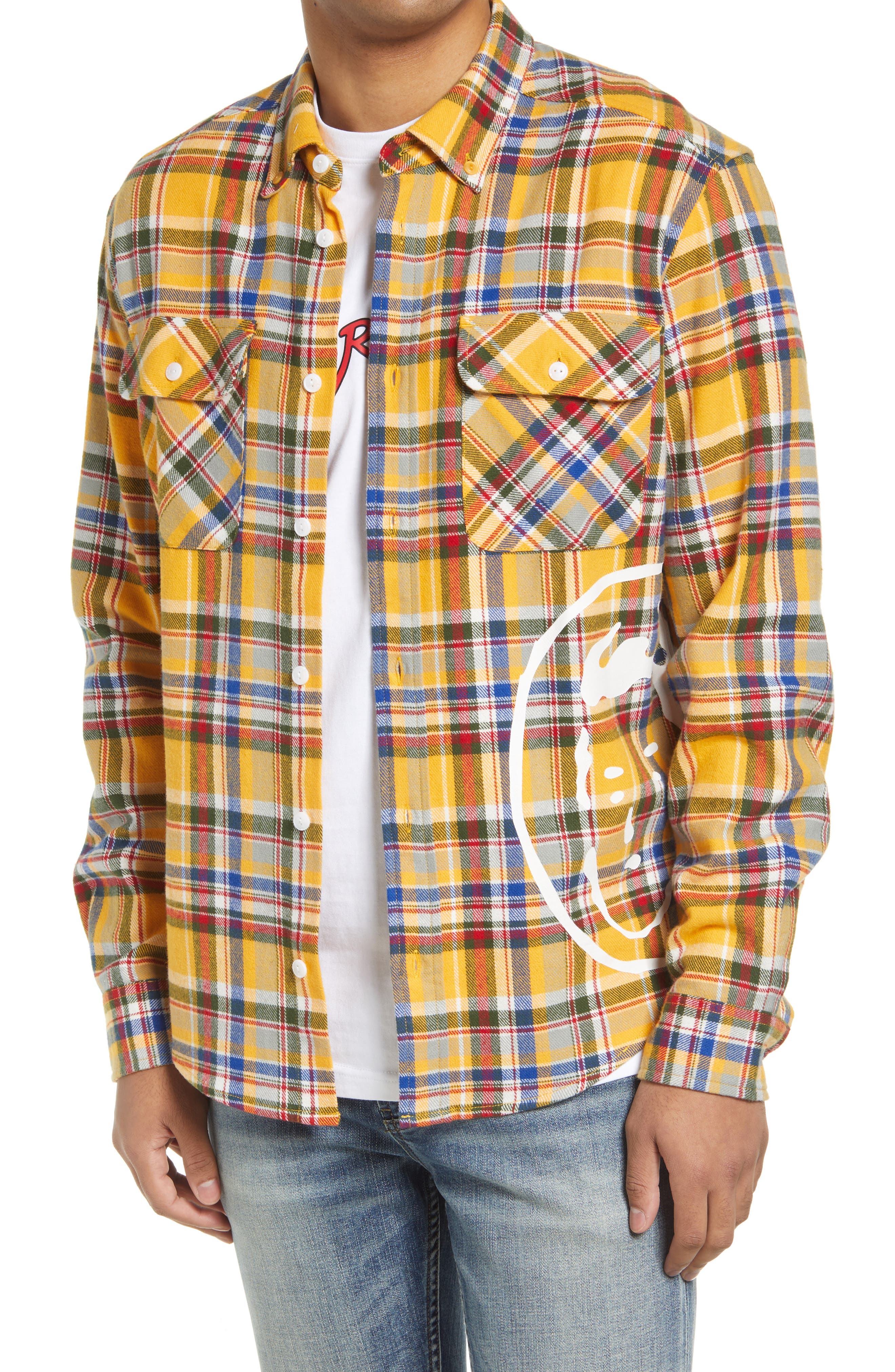 Billionaire Boys Club Men's BB Terrestrial Flannel Shirt in Beeswax at Nordstrom, Size Small