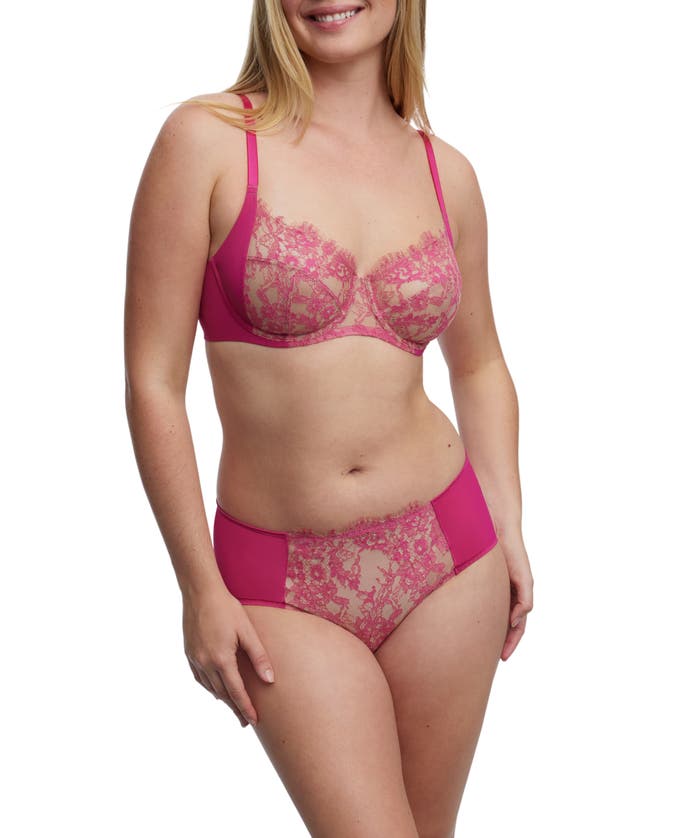 Skarlett Blue Entice Lace Full Coverage Underwire Bra In Goji/terracotta