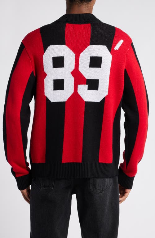 Shop Obey Stripe Soccer Jersey Sweater In Red Multi