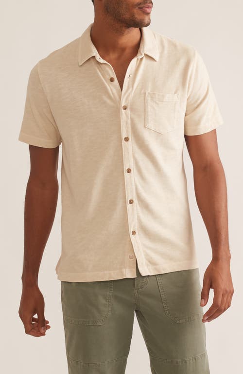 Heavy Slub Cotton Button-Up Shirt in Sand