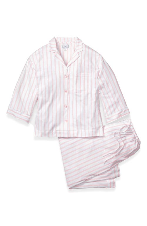 Petite Plume Olivia Wide Leg Pima Cotton Pajamas In Pink