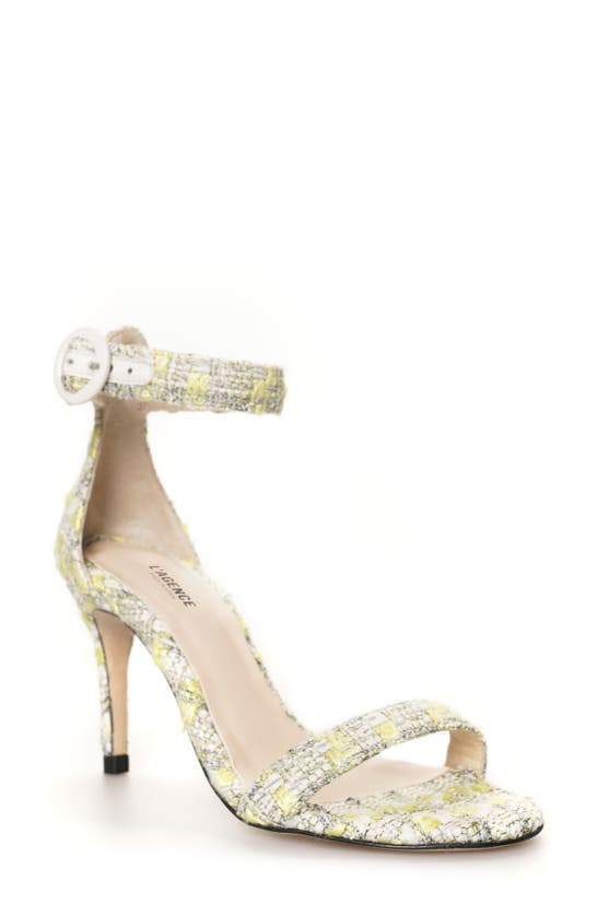 L Agence Gisele Ii Ankle Strap Sandal In Yellow Tweed