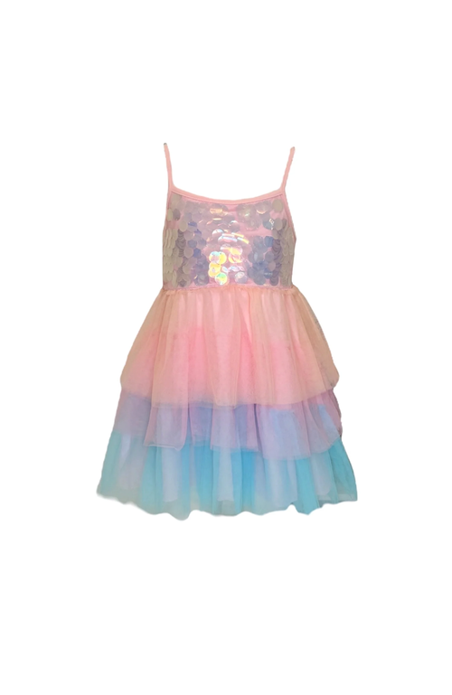 Shop Lola + The Boys Paillette Ombre Tutu Dress In Multicolor