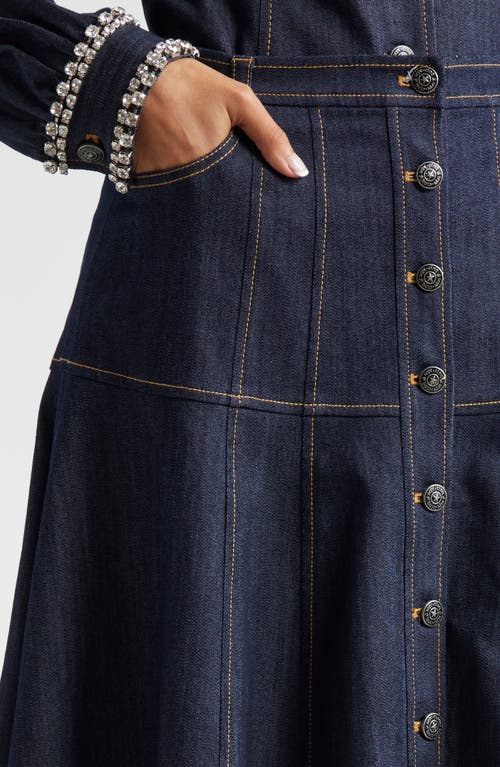 Shop Cinq À Sept Veena A-line Denim Skirt In Indigo