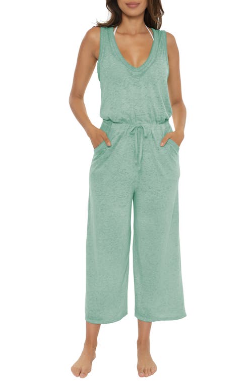 Beach Date Wide Leg Cover-Up Jumpsuit in Mineral