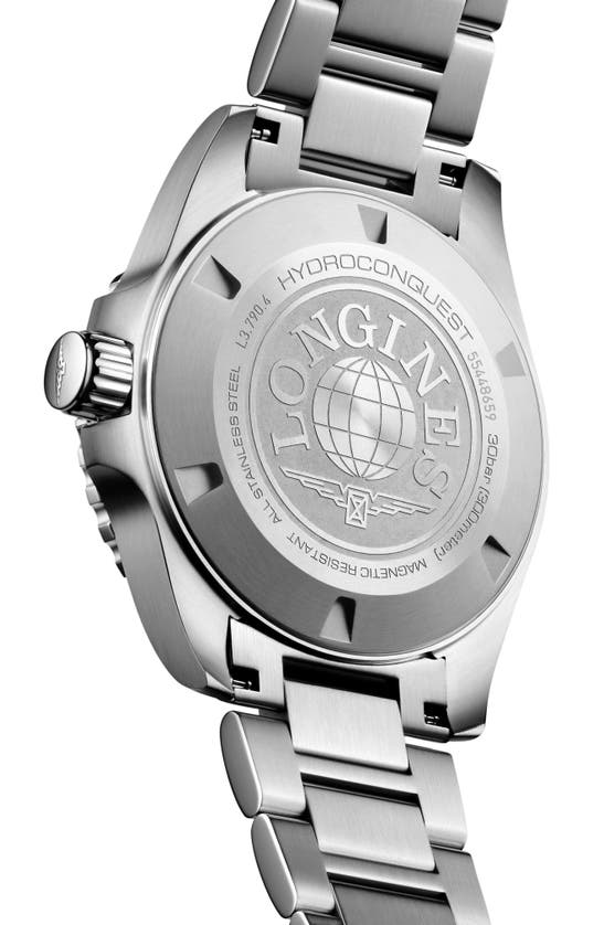 Longines Men's Swiss Automatic Hydroconquest Stainless Steel Steel Bracelet Watch 41mm In Black